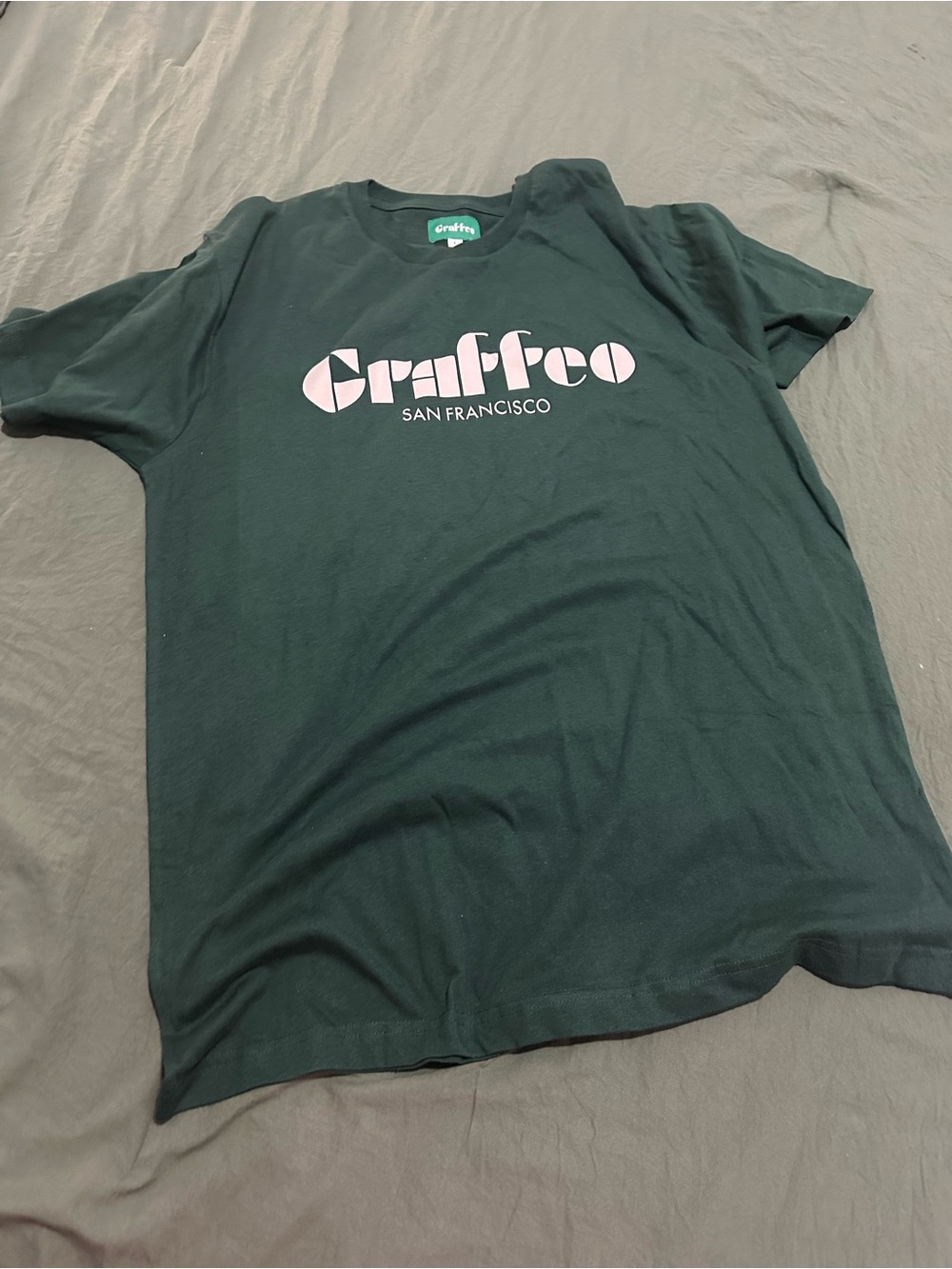 Source Unknown Dark Green Crewneck Tee with White Graffeo Logo